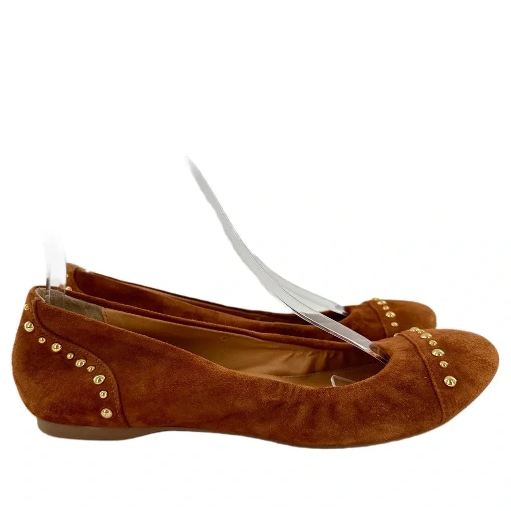 J crew womens ballet flats size 6.5 brown Italian suede  hidden wedges
